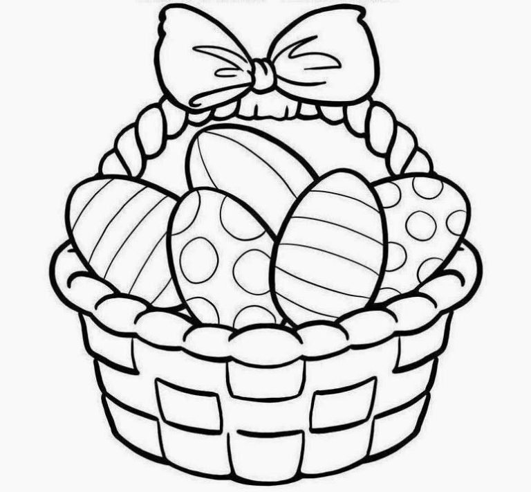 Easter Basket Drawing Beautiful Image