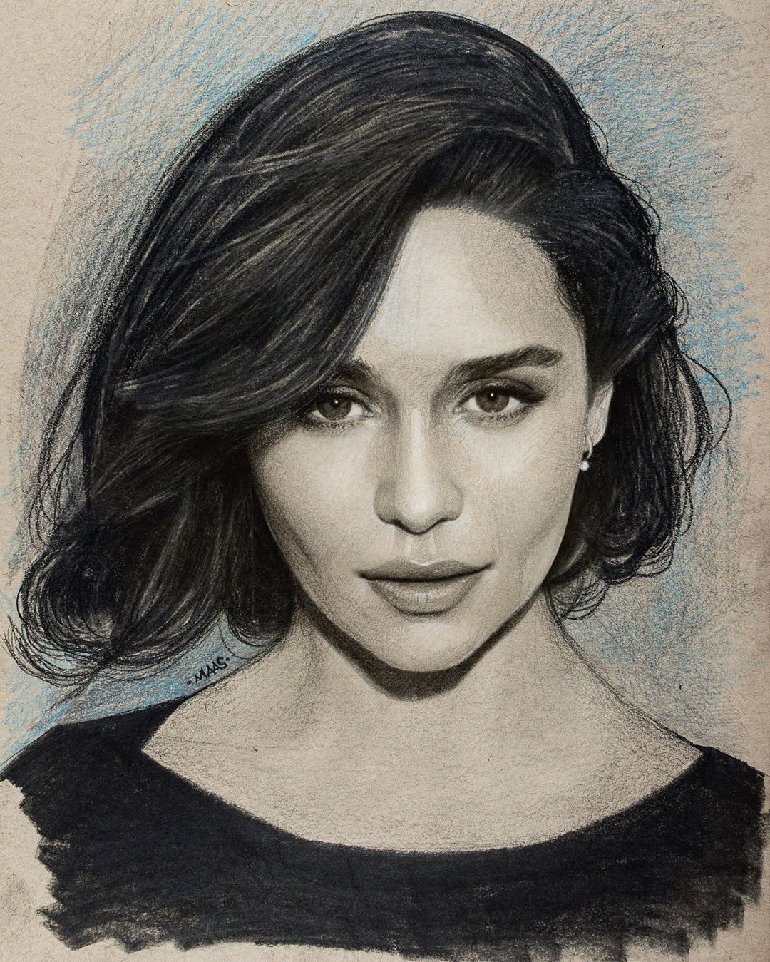 Emilia Clarke Portrait Drawing
