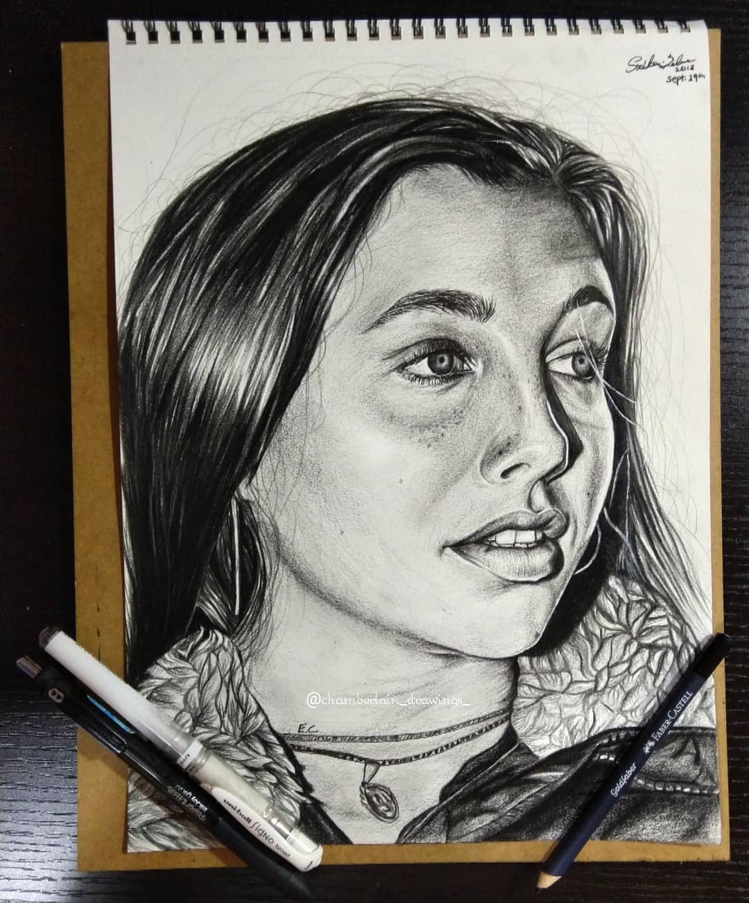 Emma Chamberlain YouTuber Drawing