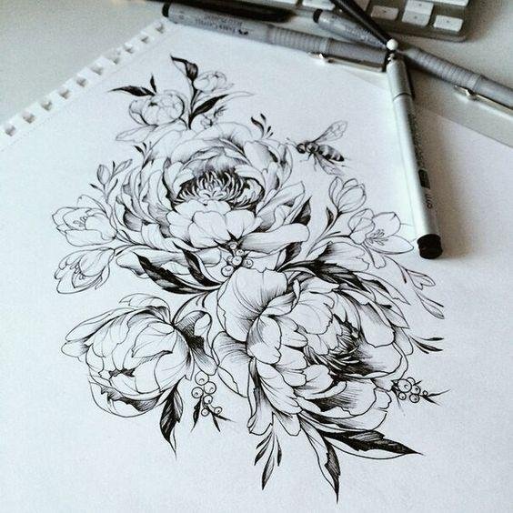 Flower Sketch Drawing Best