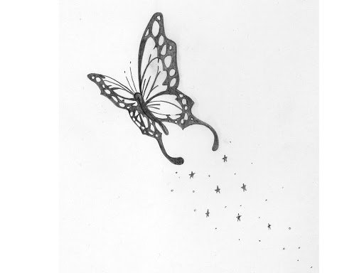 Flying Butterfly Drawing Beautiful Image