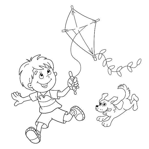 Flying Kite Art Drawing