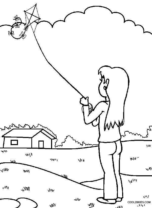 Learn How to Draw a Boy Flying Kite Scene Scenes Step by Step  Drawing  Tutorials