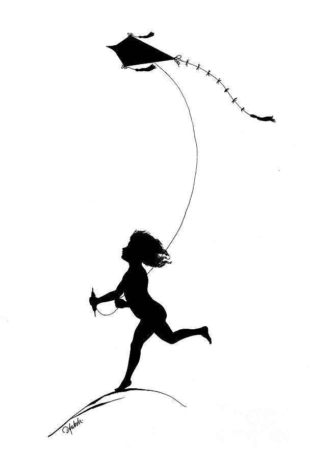 Flying Kite Drawing Pic