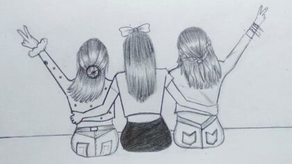 Friendship Sketch Drawing Best - Drawing Skill