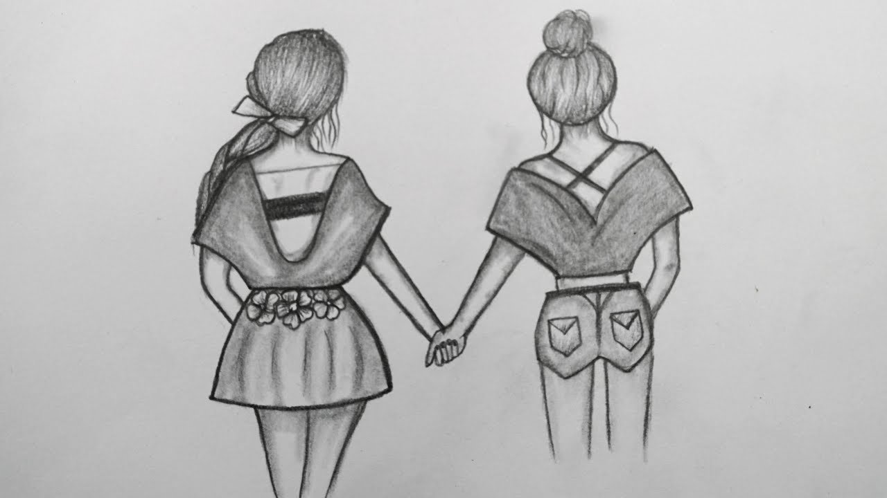 Friendship Sketch Drawing High-Quality