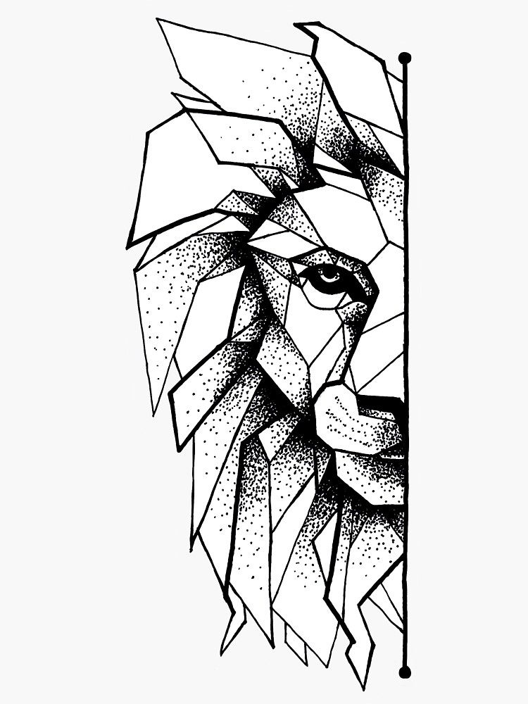 Geometric Lion Drawing Amazing
