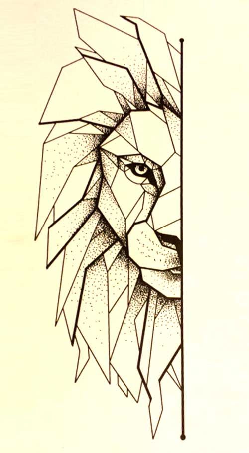 Geometric Lion Drawing Images