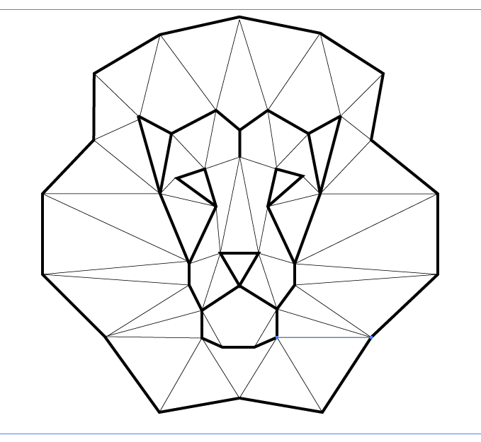 Geometric Lion Drawing Picture