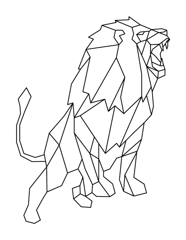 Geometric Lion Drawing Realistic