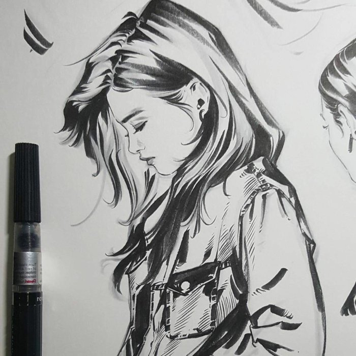 Girl Sketch Drawing Images
