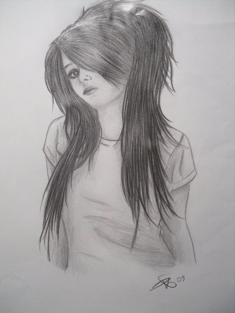 Girl Sketch Drawing Pics