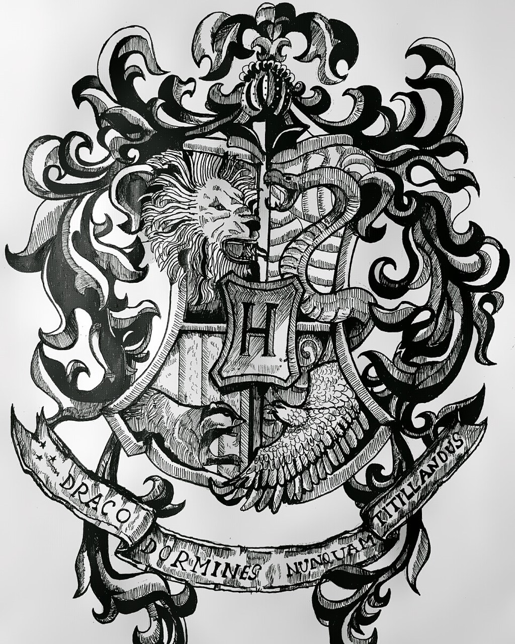 Hogwarts Crest Drawing Pic