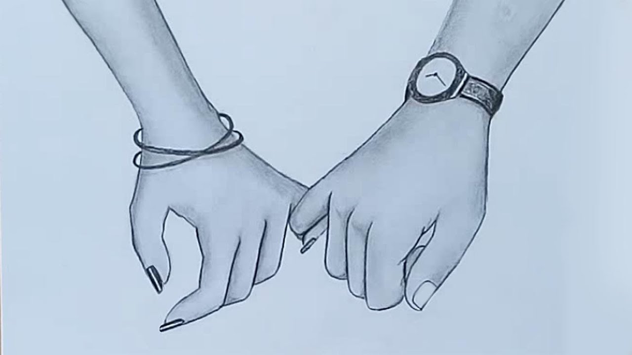 Holding Hands Art Drawing