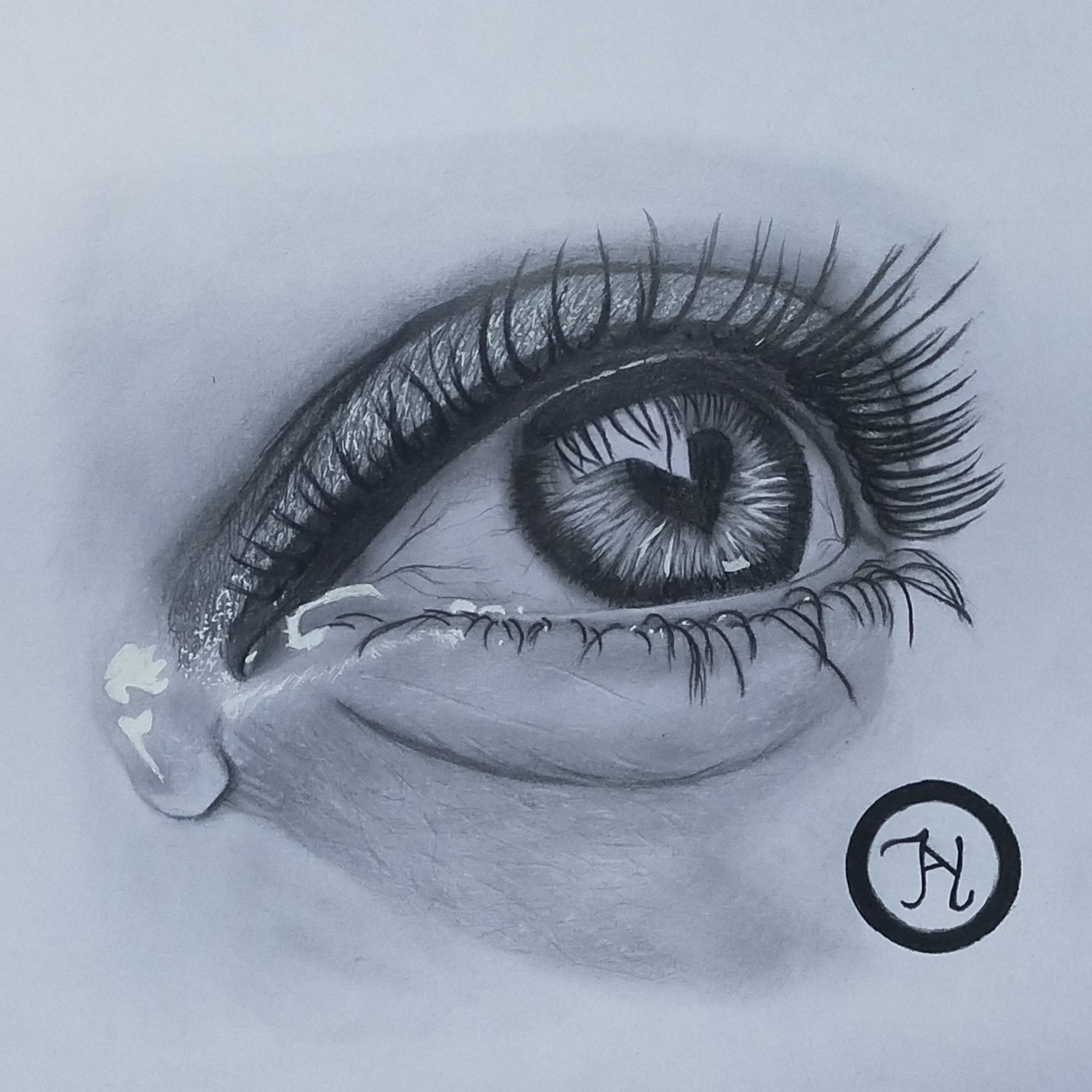 Hyper Realistic Crying Eye Drawing