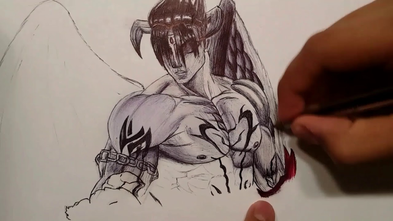 Jin Kazama Art Drawing