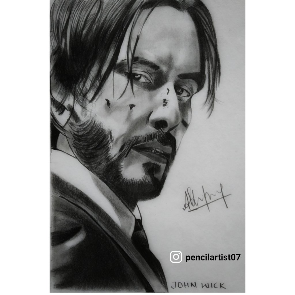 Buy I know Fu Giclee print of Keanu Reeves from a pencil drawing from John  Wick Online at desertcartINDIA