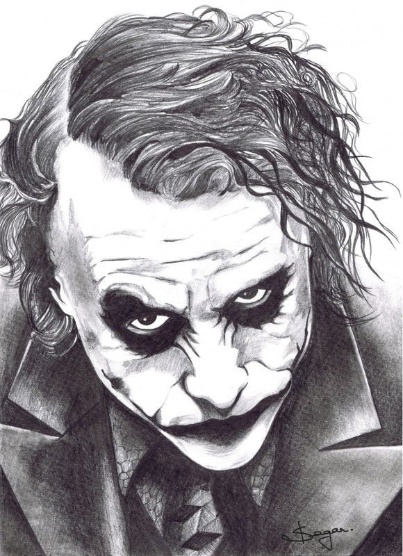 Joker Face Drawing Sketch