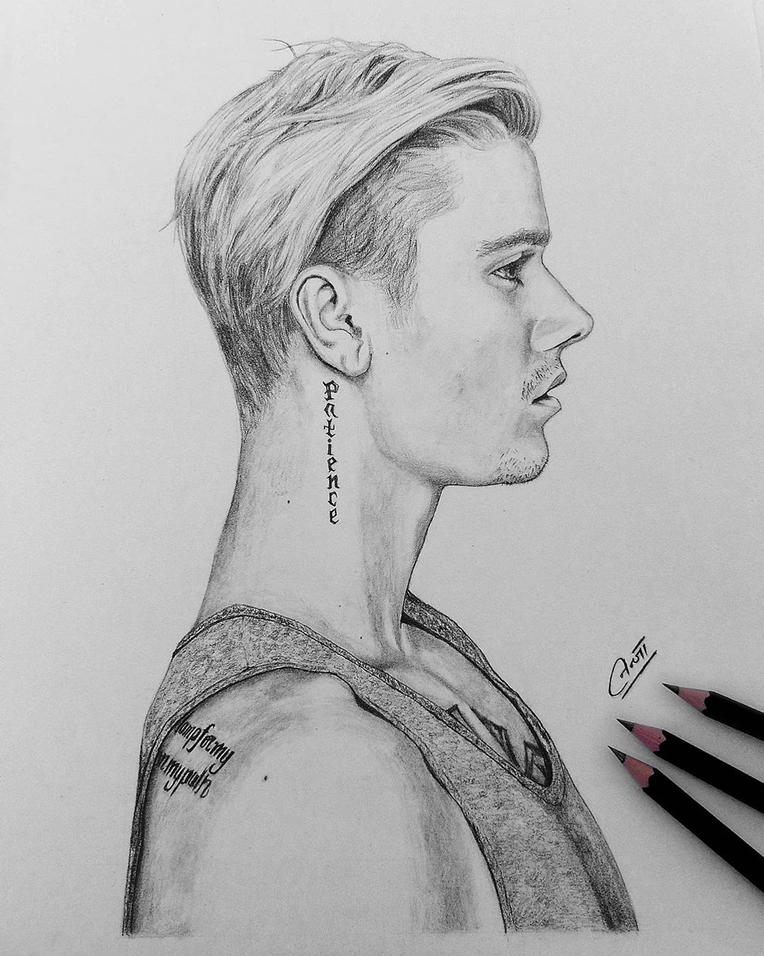 Justin Bieber Pencil Artwork Drawing
