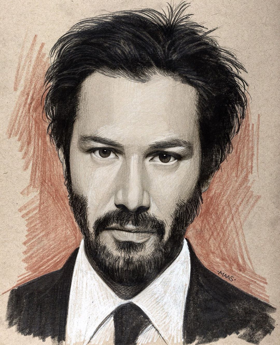Keanu Reeves Portrait Drawing