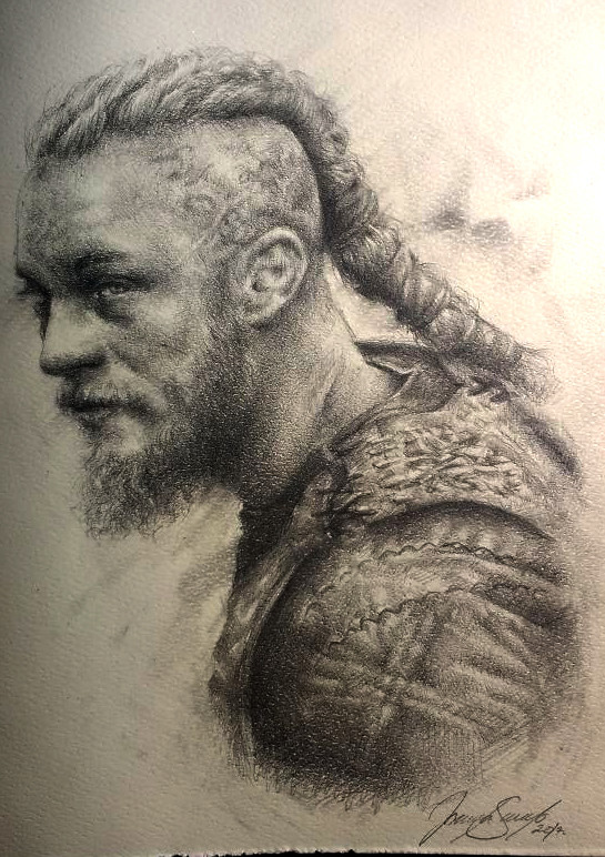 King Ragnar Lothbrok Drawing Image