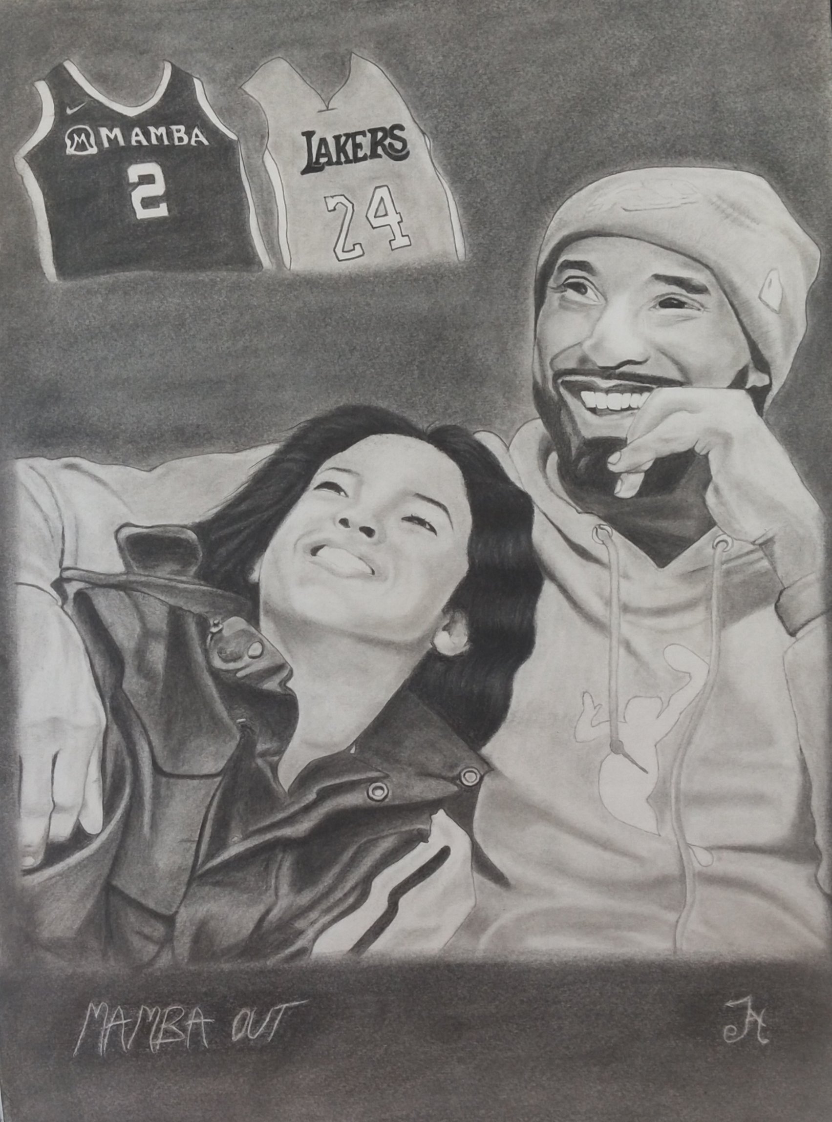 Kobe Bryant and Gianna Drawing