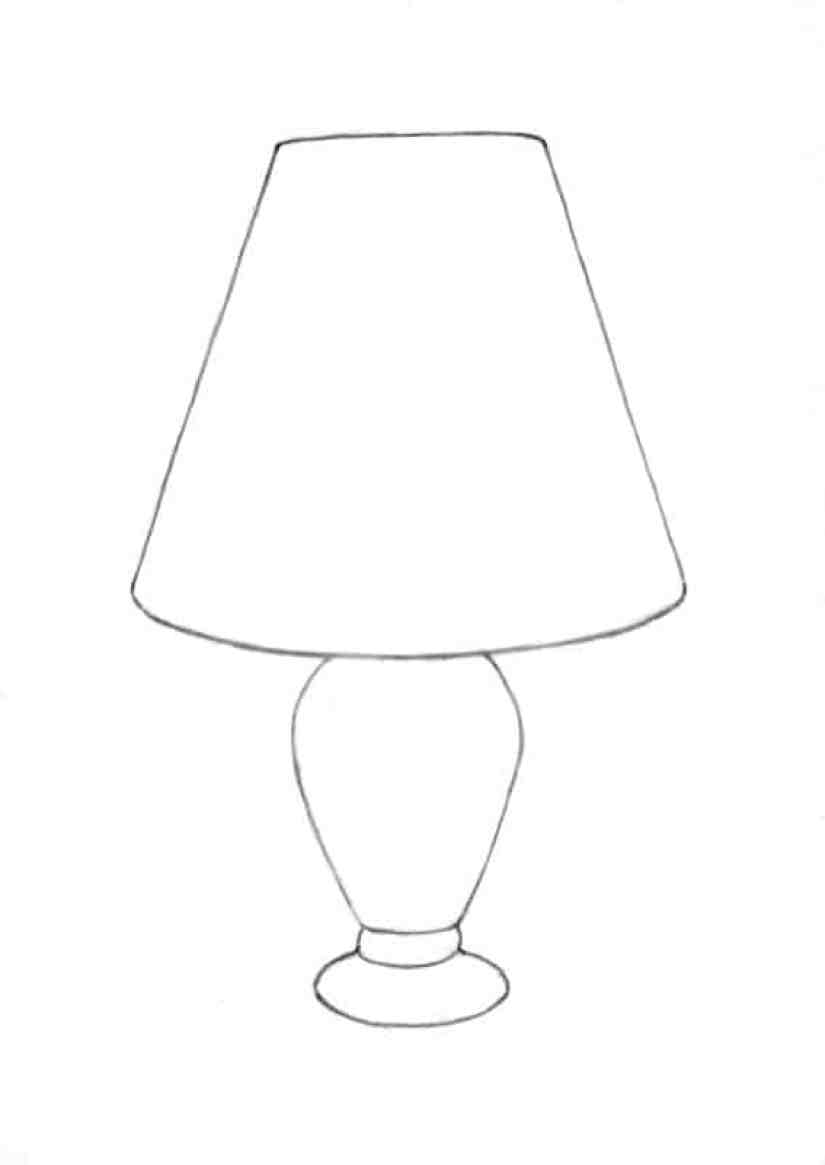 How to Draw Table Lamp (Furniture) Step by Step | DrawingTutorials101.com