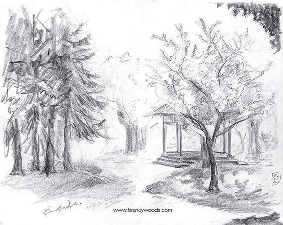 Landscape Sketch Drawing High-Quality