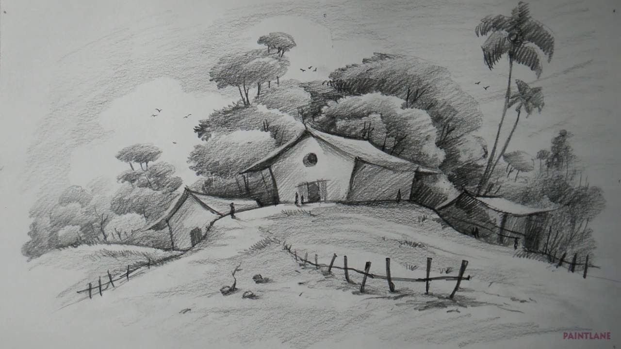 Landscape Sketch Drawing Pic