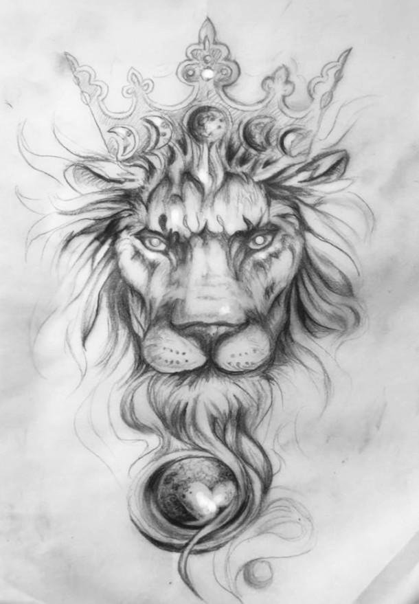 Lion Crown Drawing High-Quality