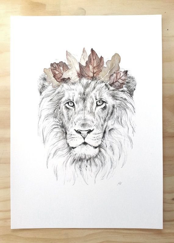 Lion Crown Drawing Sketch