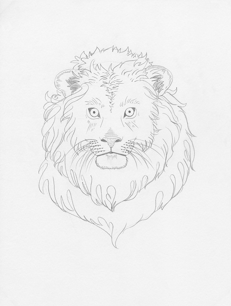 Lion Head Drawing Beautiful Image