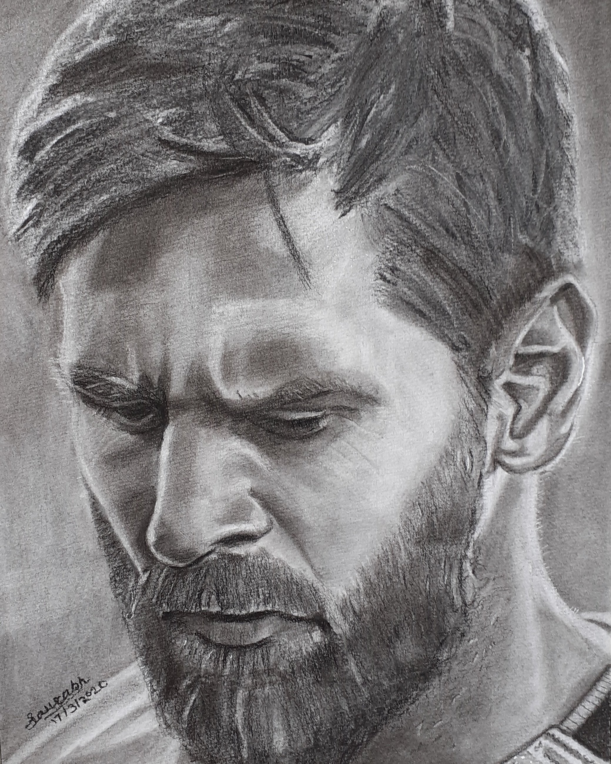 Lionel Messi Face Drawing