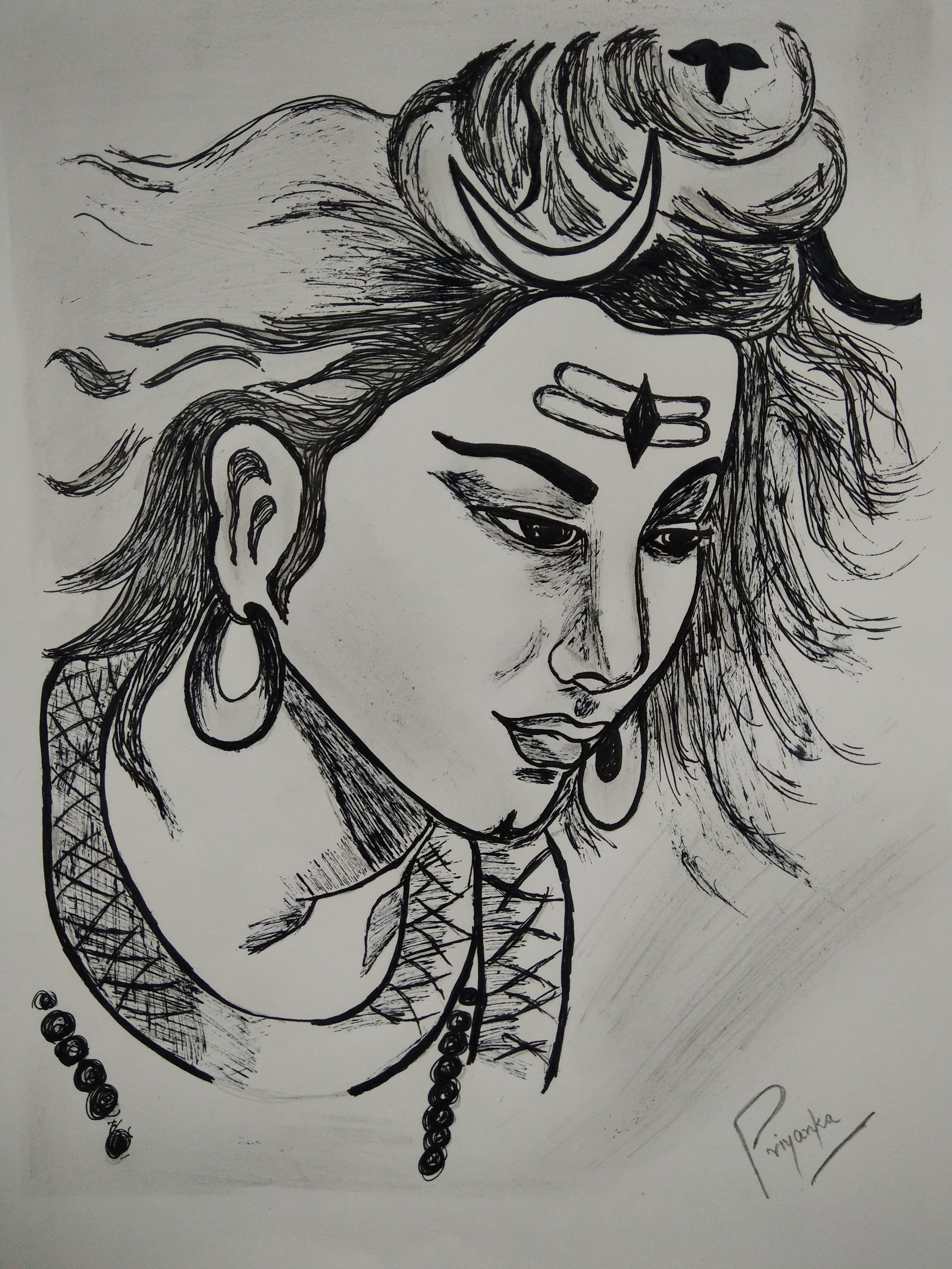Lord Shiva paper drawing by lucytoastinne484 on DeviantArt-saigonsouth.com.vn