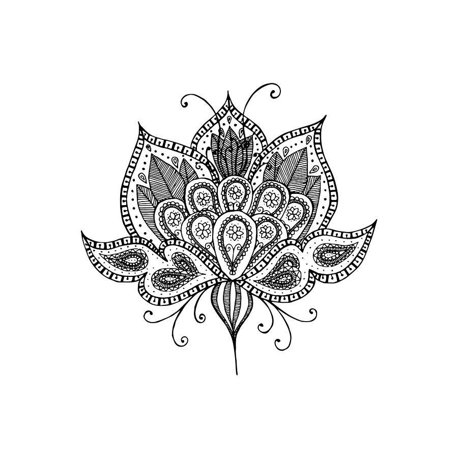 lotus flower coloring page line drawing element outline illustration for  kids 7746132 Vector Art at Vecteezy