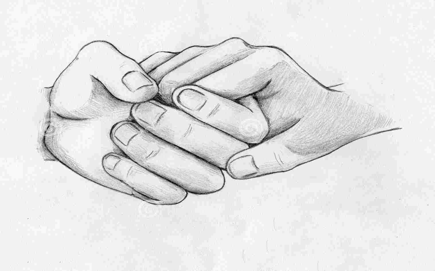 Love Holding Hands Drawing Sketch