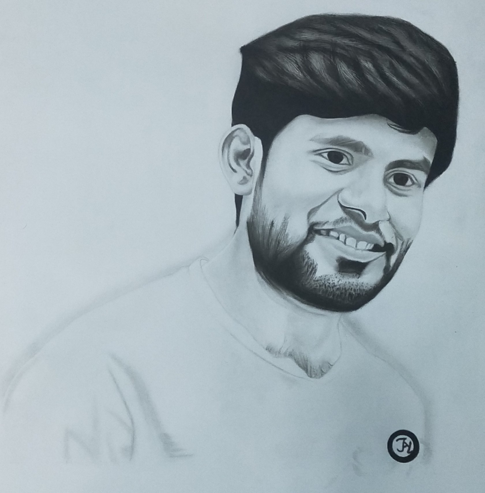 Man Portrait Charcoal Drawing