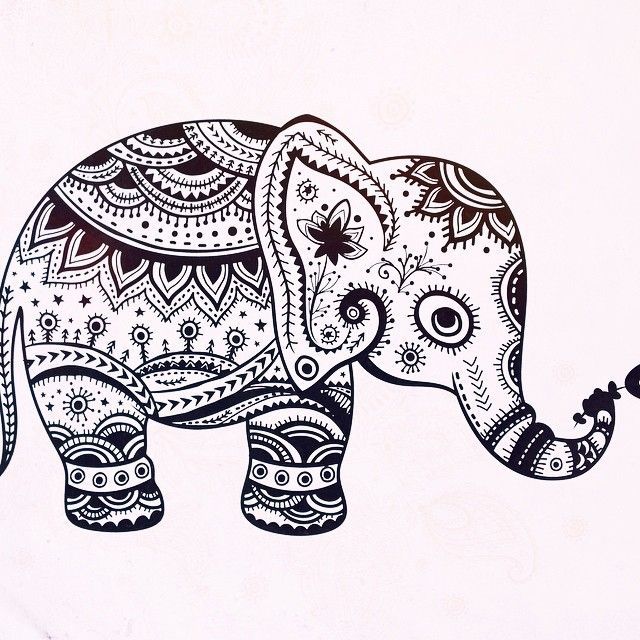 Mandala Elephant Drawing Art