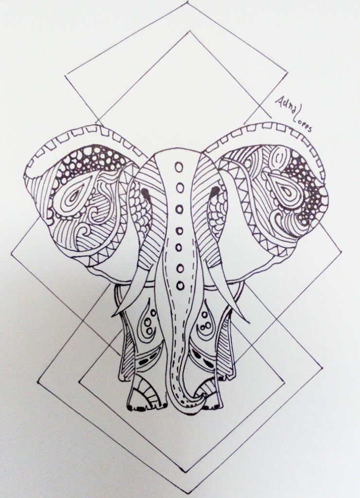 Mandala Elephant Drawing Beautiful Art
