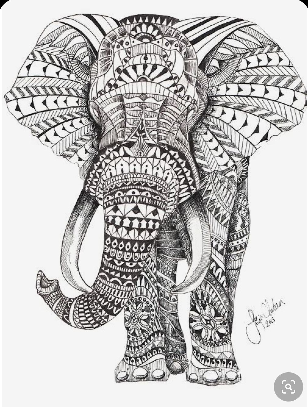 Mandala Elephant Drawing Pic