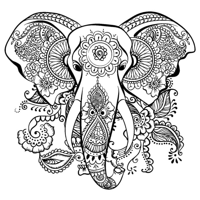 Mandala Elephant Head Drawing Image