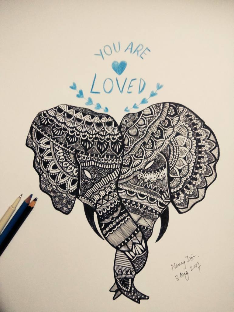 Mandala Elephant Head Drawing Pics