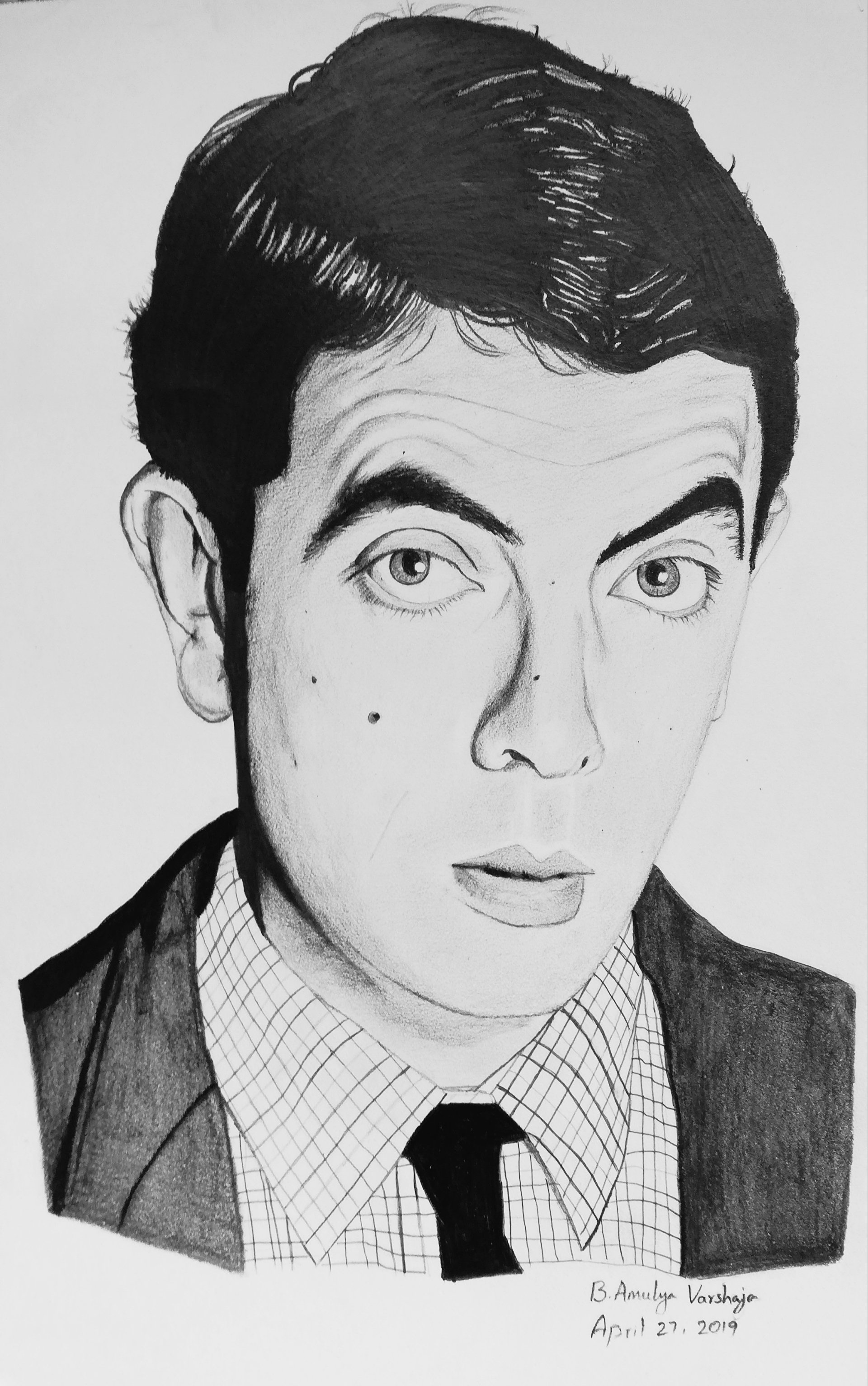 Mr Bean Realistic Pencil Drawing