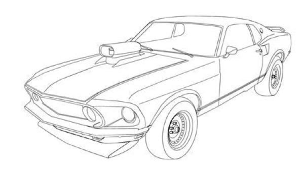 Muscle Car Drawing Pic