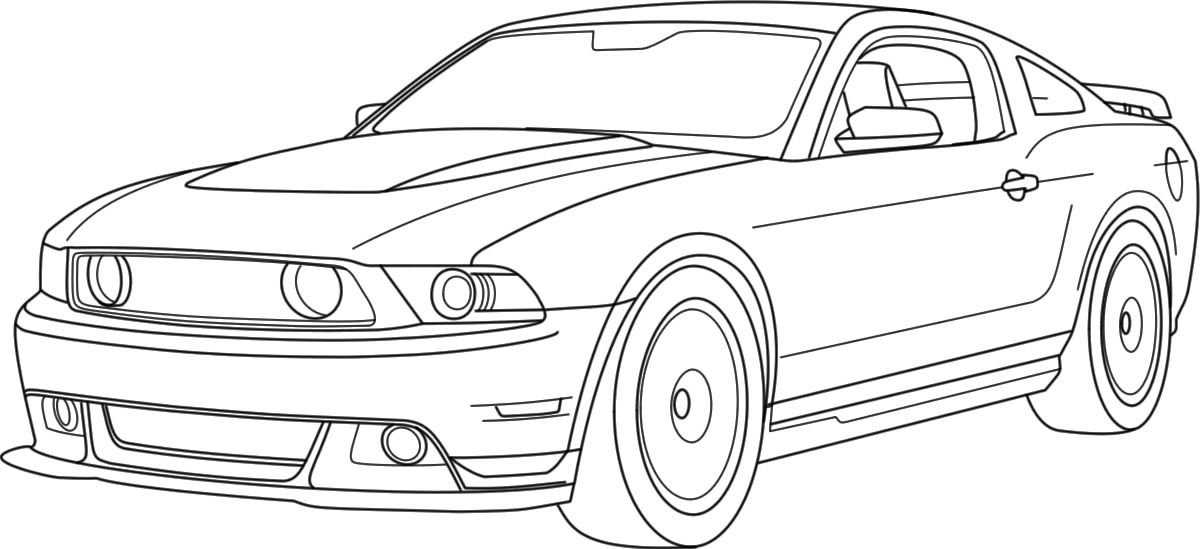 Mustang Car Drawing Pic