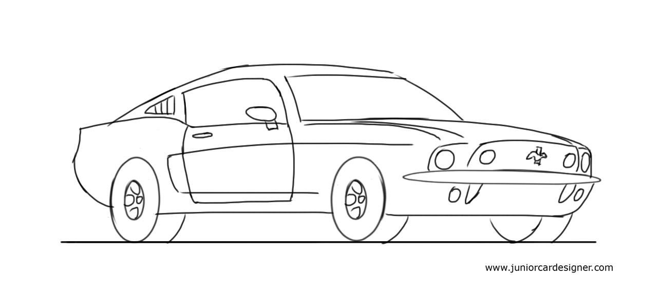 Mustang Car Drawing Realistic