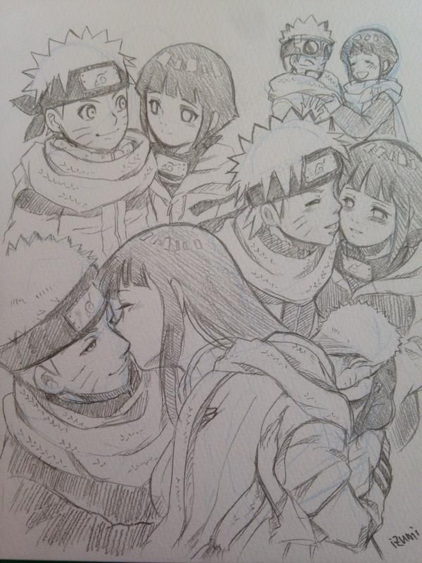 Naruto And Hinata Drawing Art