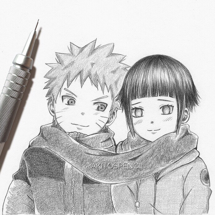 Naruto And Hinata Drawing Creative Art