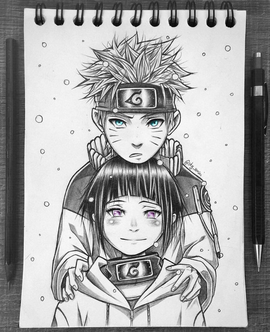 Naruto And Hinata Drawing Image - Drawing Skill