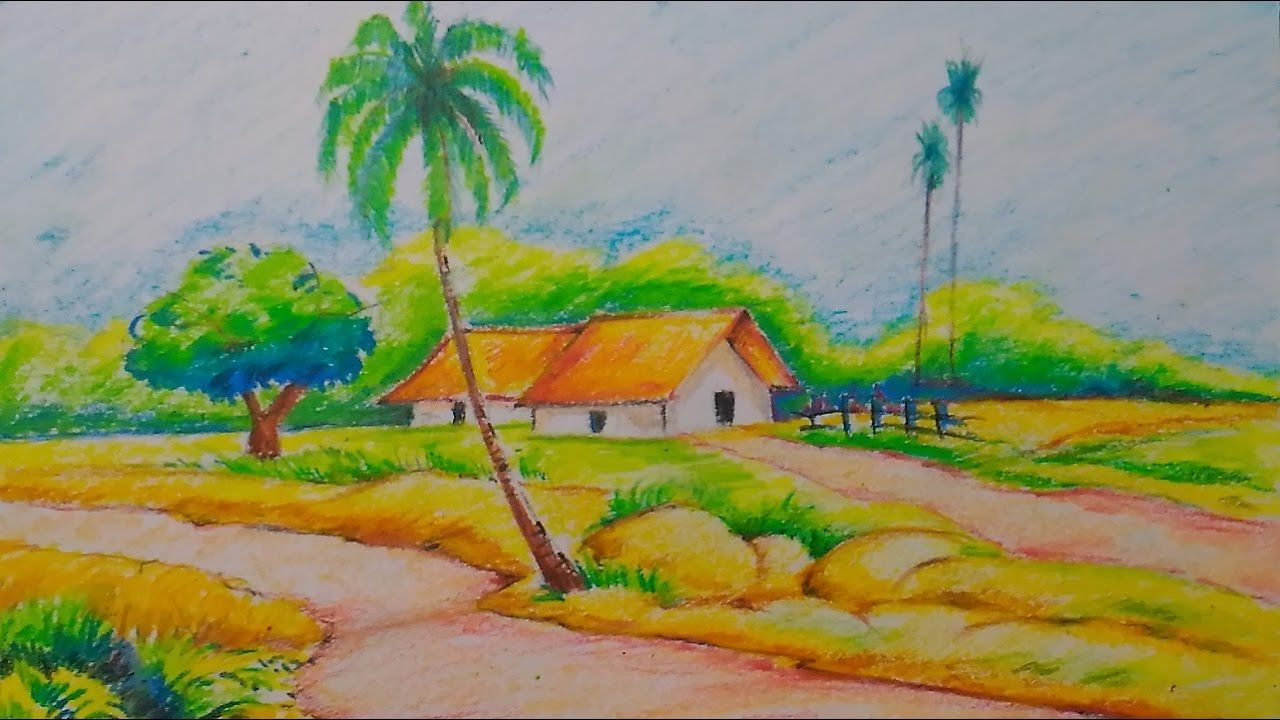 Drawings Simple Landscape Paintings Sunset With Birds Nature An Beach Sheet  by Pragya Mittal - Fine Art America